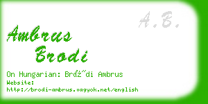 ambrus brodi business card
